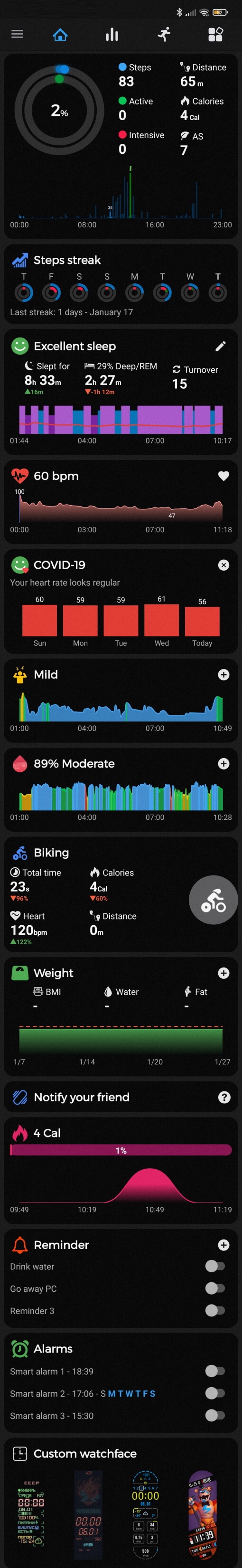 Home screen of Notify App