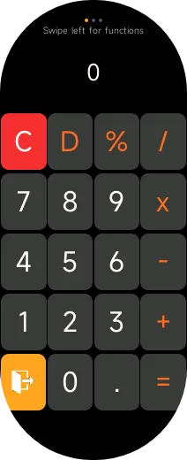 Calc app preview on Xiaomi Smart Band