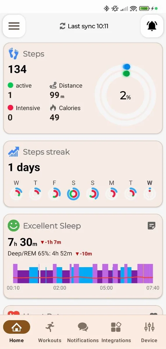 Mi Band Notify App Screenshot - Home Screen