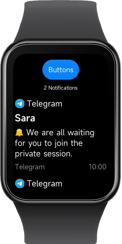 Screen mirror inside Notify app on Xiaomi smartwatch